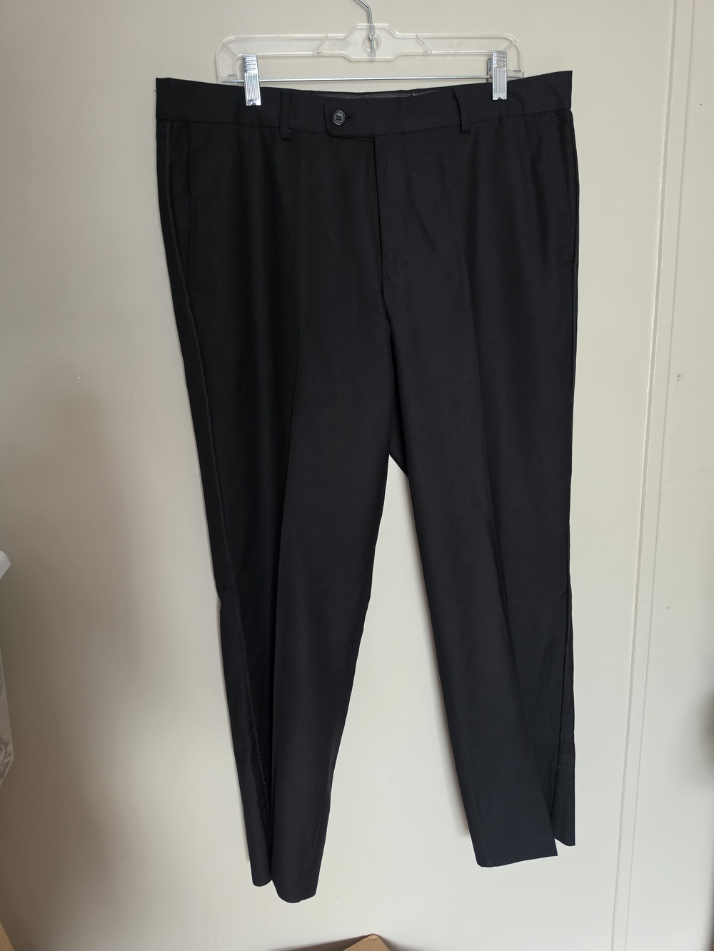​Lineage Mens Black Dress Pants Trousers Flat Front Formal Work Size 38R